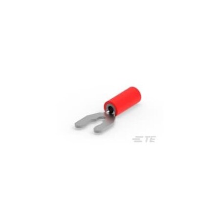 Te Connectivity Fork Terminal, #8 Stud Size, 1.42 mm², 600 V, Vinyl, PVC Insulated, Red 52950-2